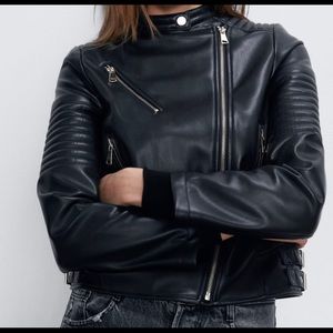Zara: Faux leather Moto jacket
